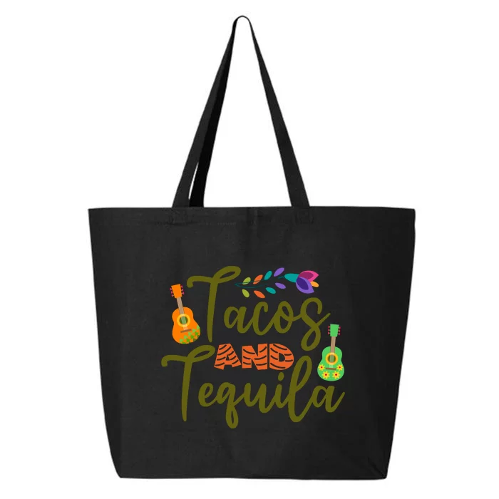 Funny Tacos And Tequila Cinco De Mayo Men Women Mexican Drinking 25L Jumbo Tote