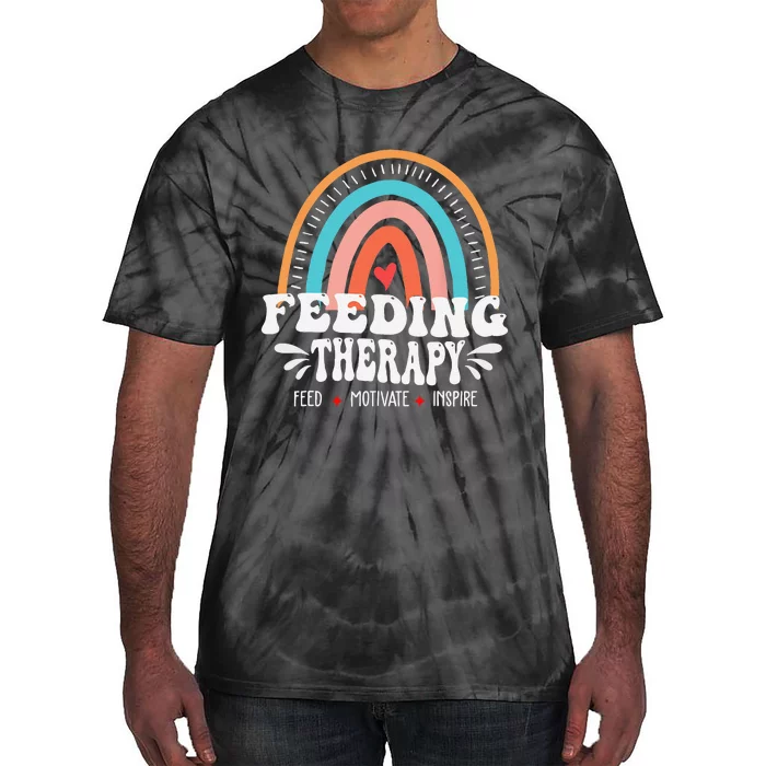 Feeding Therapy Appreciation Rainbow Feeding Therapist Tie-Dye T-Shirt