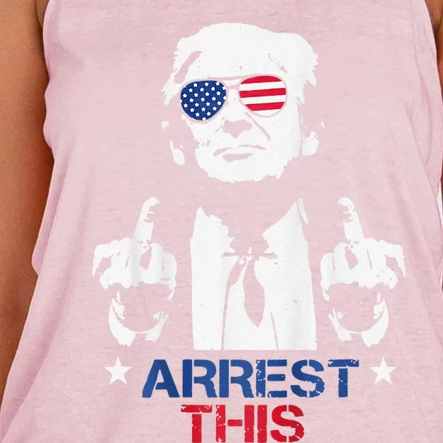 Funny Trump Arrest This Women's Knotted Racerback Tank