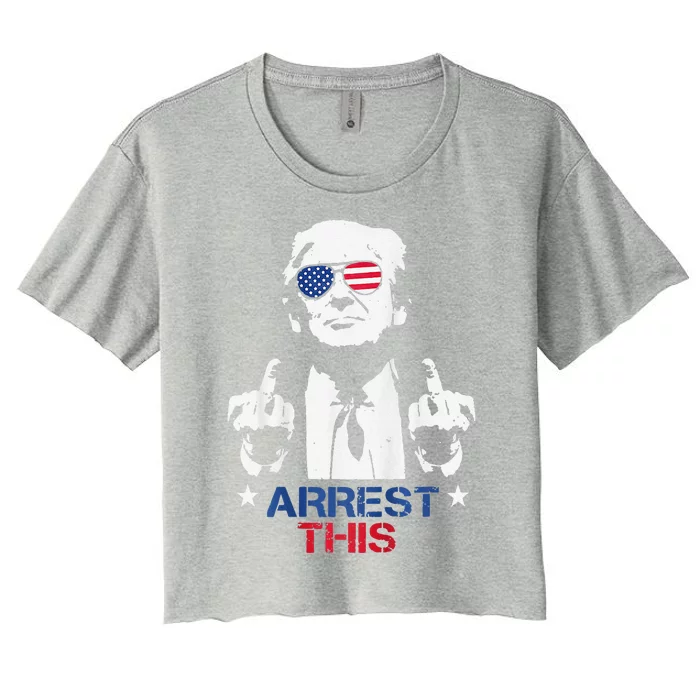 Funny Trump Arrest This Women's Crop Top Tee