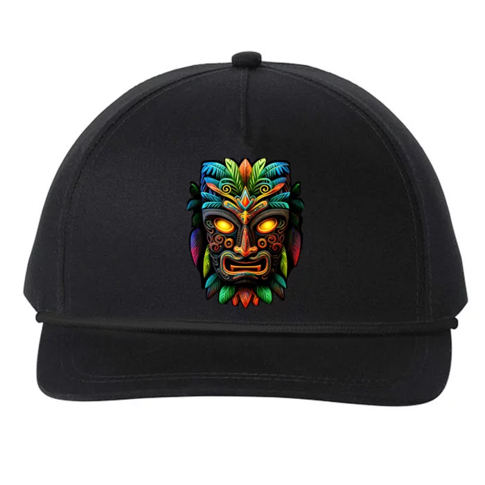 Feel The Aloha Spirit With Our Colorful Tiki Mask Snapback Five-Panel Rope Hat