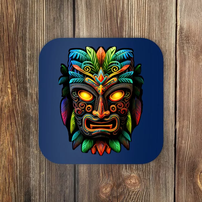 Feel The Aloha Spirit With Our Colorful Tiki Mask Coaster