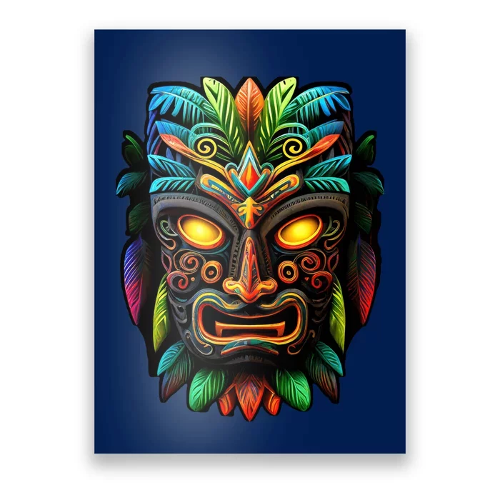 Feel The Aloha Spirit With Our Colorful Tiki Mask Poster