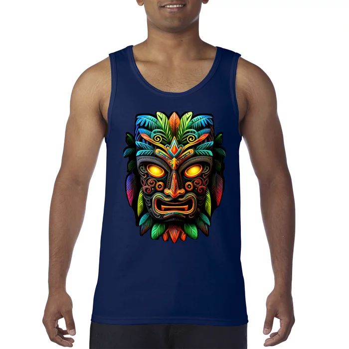 Feel The Aloha Spirit With Our Colorful Tiki Mask Tank Top