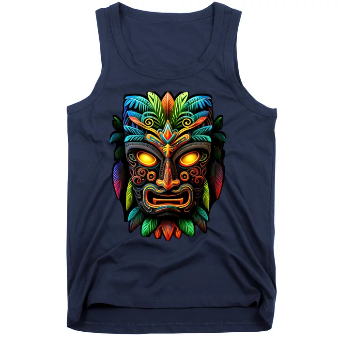 Feel The Aloha Spirit With Our Colorful Tiki Mask Tank Top