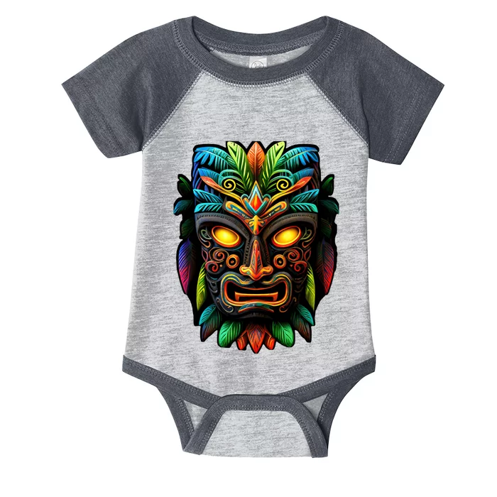 Feel The Aloha Spirit With Our Colorful Tiki Mask Infant Baby Jersey Bodysuit