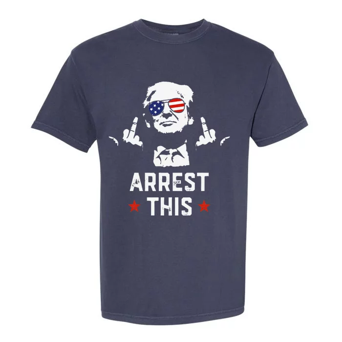 Funny Trump Arrest This Donald Trump Middle Finger President Garment-Dyed Heavyweight T-Shirt