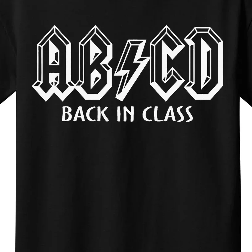 Funny Teacher ABCD Rocks Back To School Back In Class ABCD Kids T-Shirt