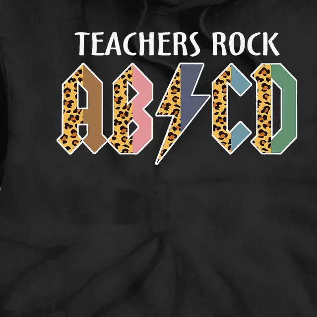 Funny Teacher ABCD Rocks Back To School Teachers Rock ABCD Tie Dye Hoodie