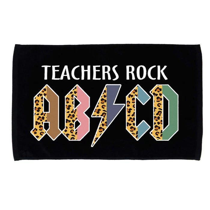 Funny Teacher ABCD Rocks Back To School Teachers Rock ABCD Microfiber Hand Towel