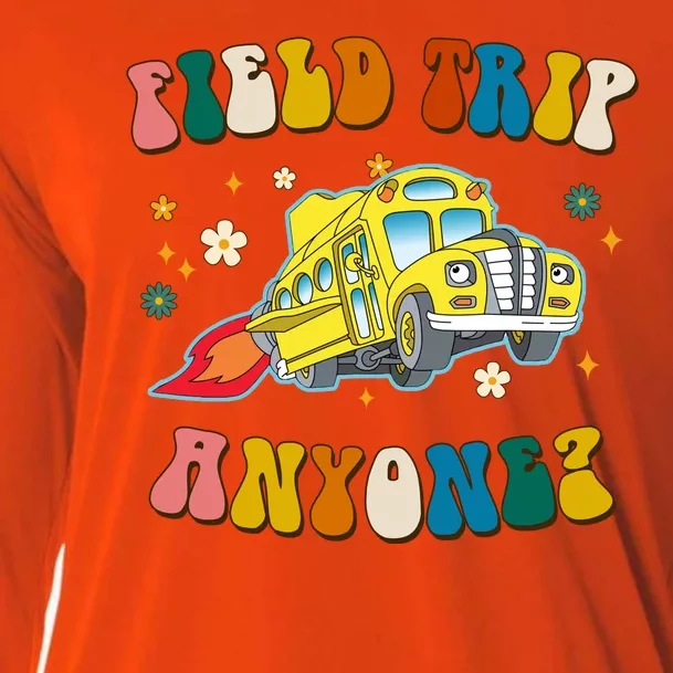 Field Trip Anyone Magic School Bus Retro Teacher Cooling Performance Long Sleeve Crew