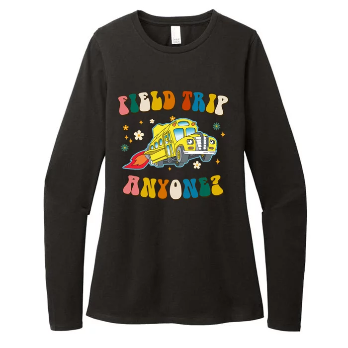 Field Trip Anyone Magic School Bus Retro Teacher Womens CVC Long Sleeve Shirt