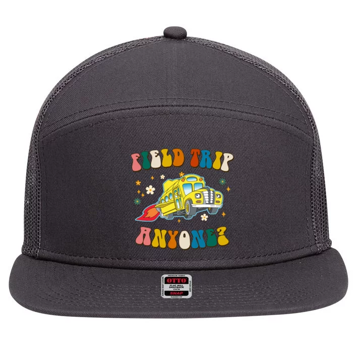 Field Trip Anyone Magic School Bus Retro Teacher 7 Panel Mesh Trucker Snapback Hat