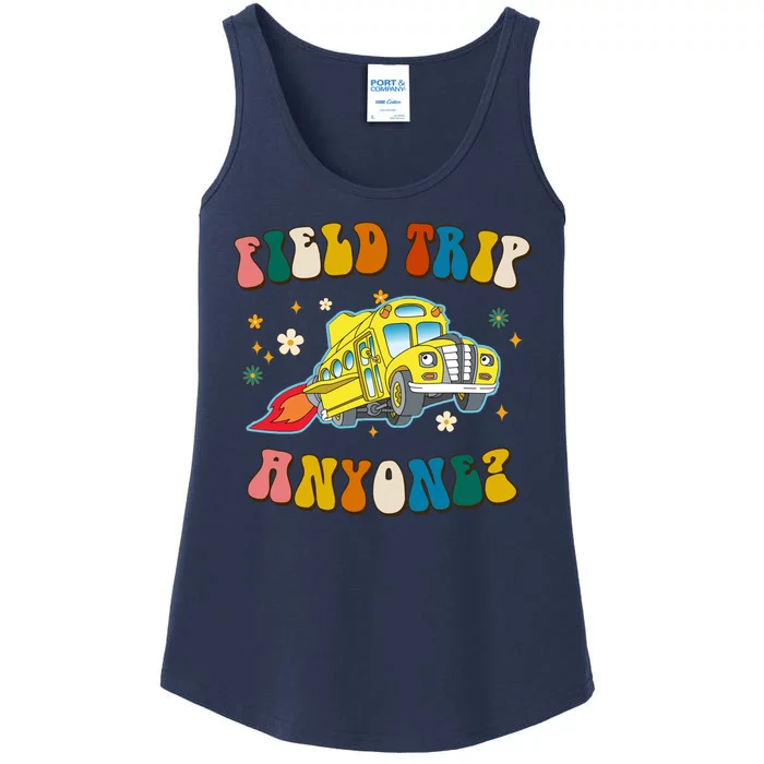 Field Trip Anyone Magic School Bus Retro Teacher Ladies Essential Tank