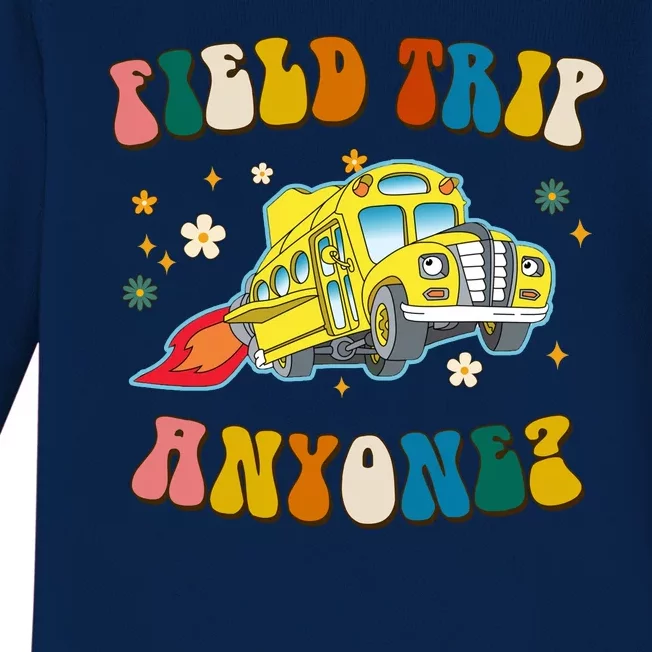 Field Trip Anyone Magic School Bus Retro Teacher Baby Long Sleeve Bodysuit