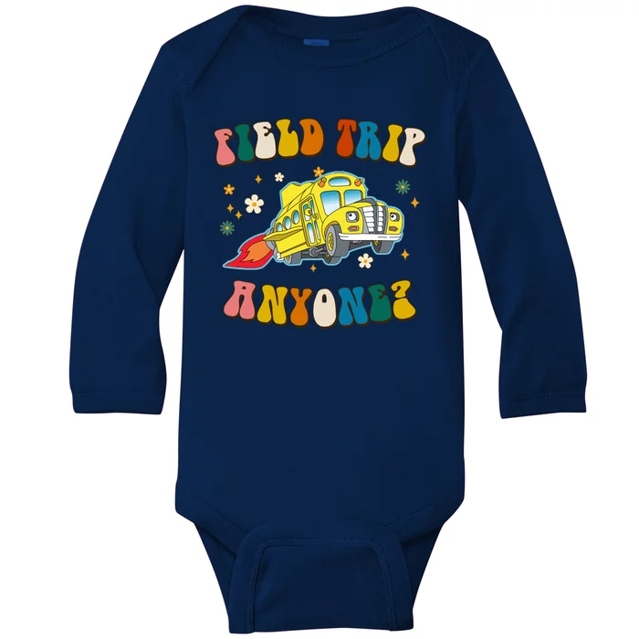 Field Trip Anyone Magic School Bus Retro Teacher Baby Long Sleeve Bodysuit