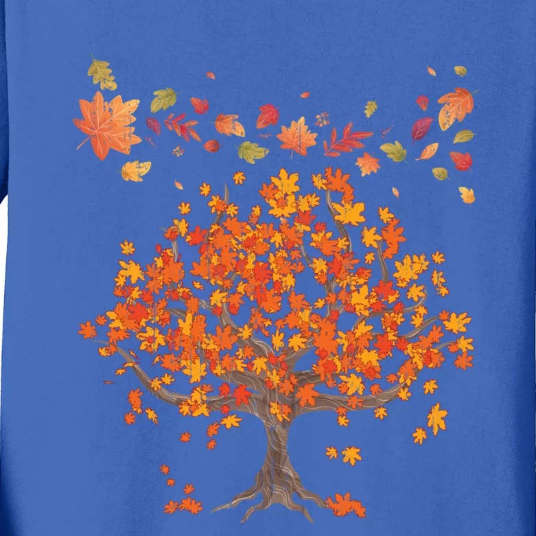 Forest Trees Autumn Leaves Nature Fall Great Gift Kids Long Sleeve Shirt