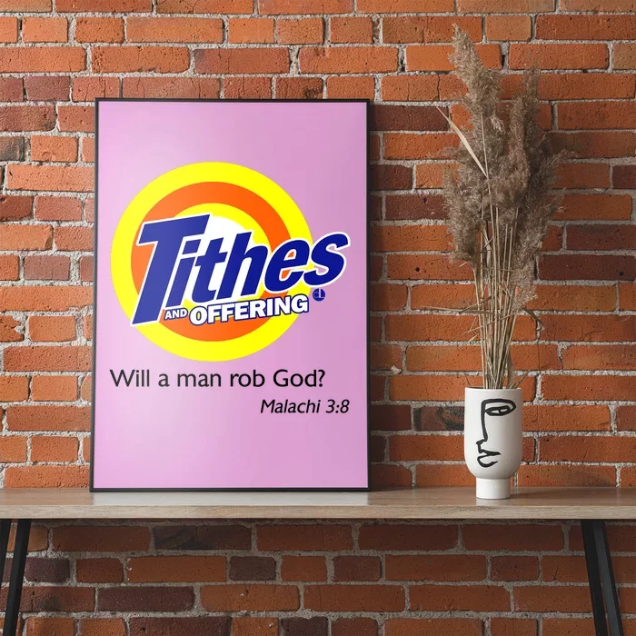 Funny Tithes And Offering Will A Man Rob God Poster