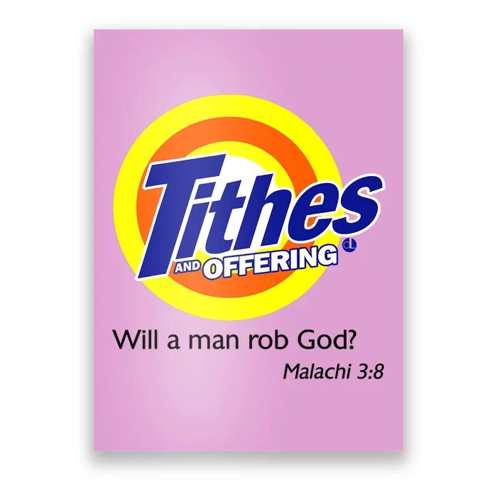 Funny Tithes And Offering Will A Man Rob God Poster