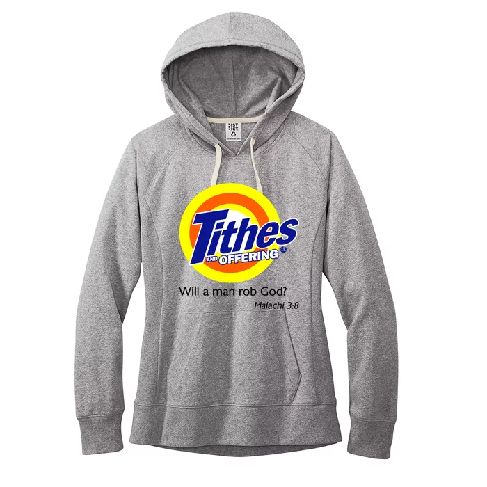 Funny Tithes And Offering Will A Man Rob God Women's Fleece Hoodie