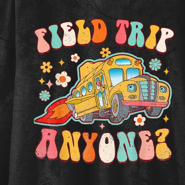 Field Trip Anyone Groovy School Bus Driver Hooded Wearable Blanket