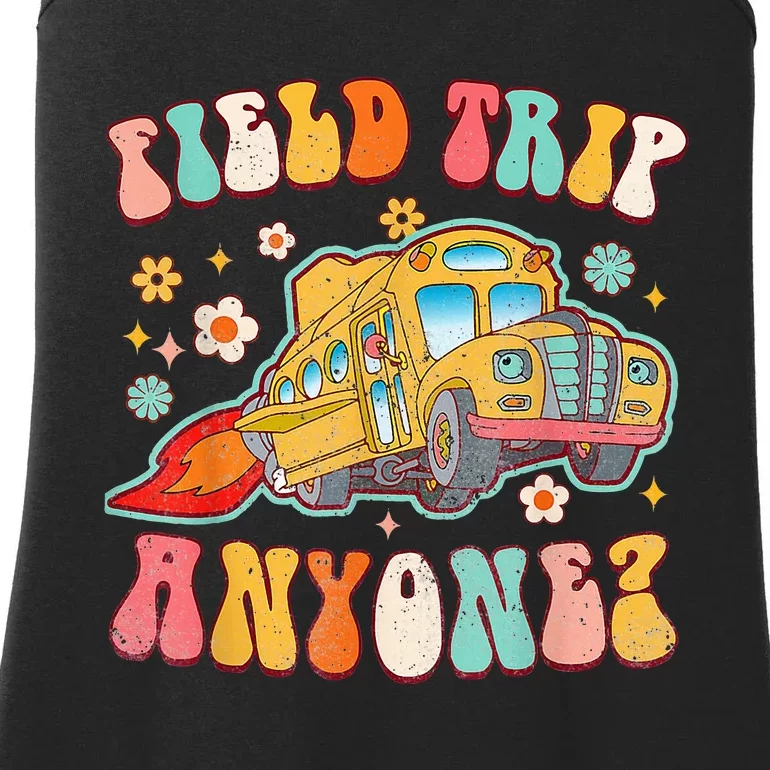 Field Trip Anyone Groovy School Bus Driver Ladies Essential Tank