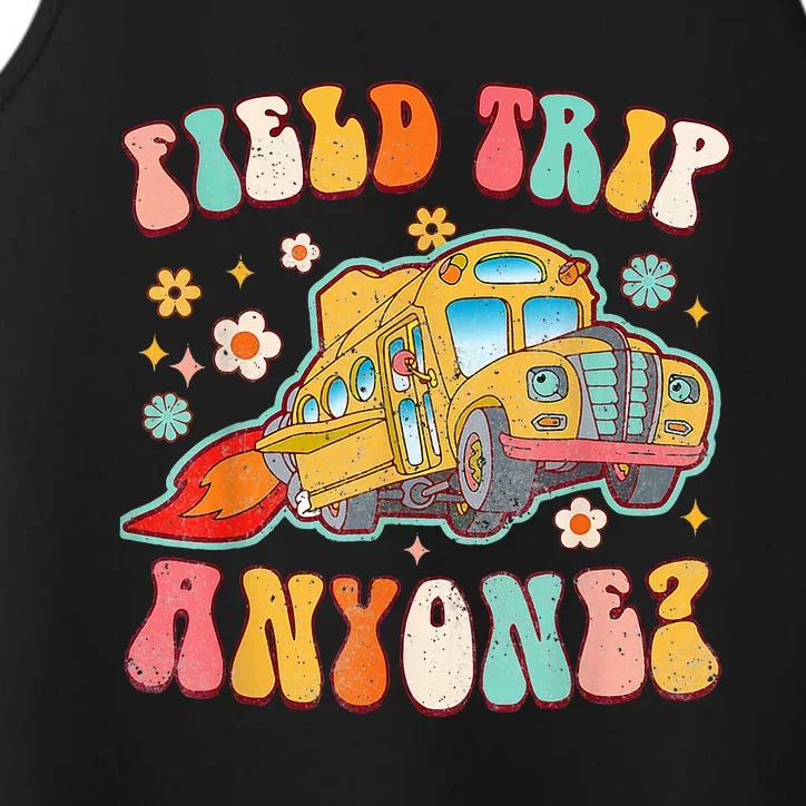 Field Trip Anyone Groovy School Bus Driver Performance Tank