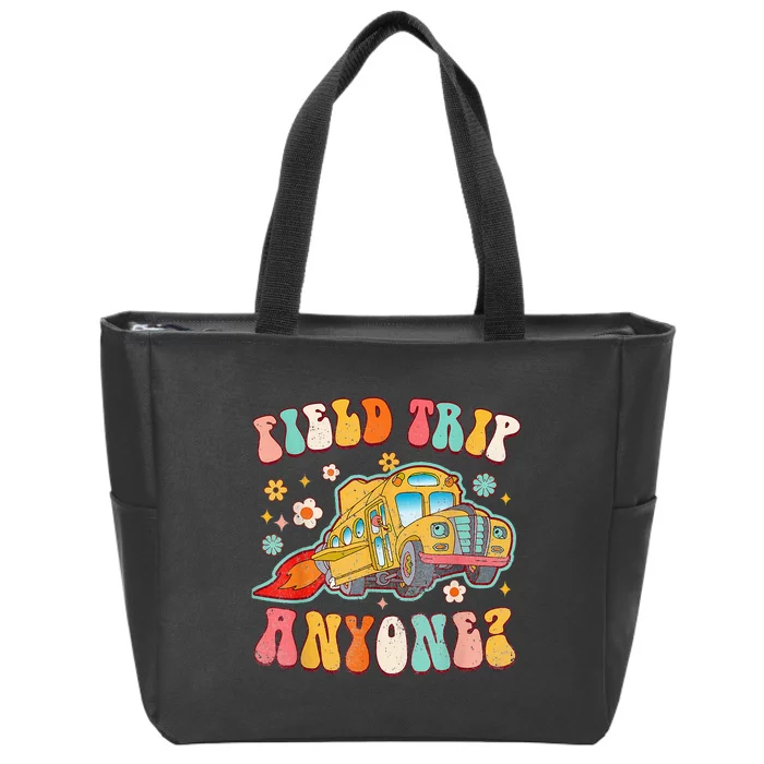 Field Trip Anyone Groovy School Bus Driver Zip Tote Bag