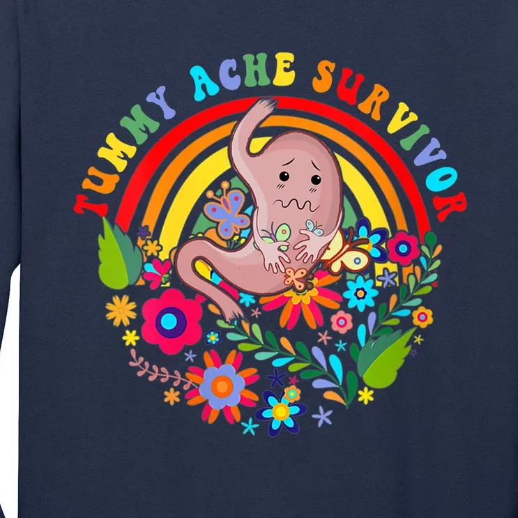 Funny Tummy Ache Survivor Shirt, Tummy Ache Tee For Man Women Tall Long Sleeve T-Shirt