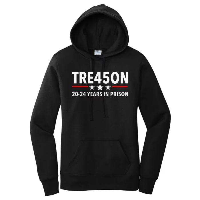 Funny Tre45on Anti Trump Treason 45 Women's Pullover Hoodie