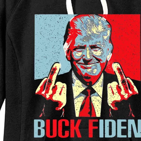 Funny Trump AntiBiden Trump Middle Finger Buck Fiden Women's Fleece Hoodie