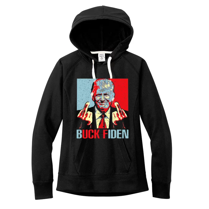 Funny Trump AntiBiden Trump Middle Finger Buck Fiden Women's Fleece Hoodie