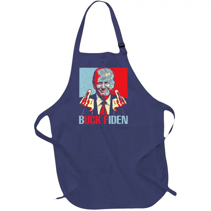 Funny Trump AntiBiden Trump Middle Finger Buck Fiden Full-Length Apron With Pocket