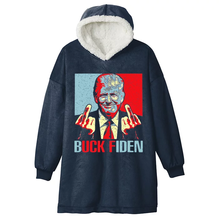 Funny Trump AntiBiden Trump Middle Finger Buck Fiden Hooded Wearable Blanket