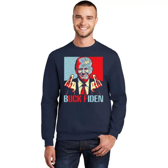 Funny Trump AntiBiden Trump Middle Finger Buck Fiden Tall Sweatshirt