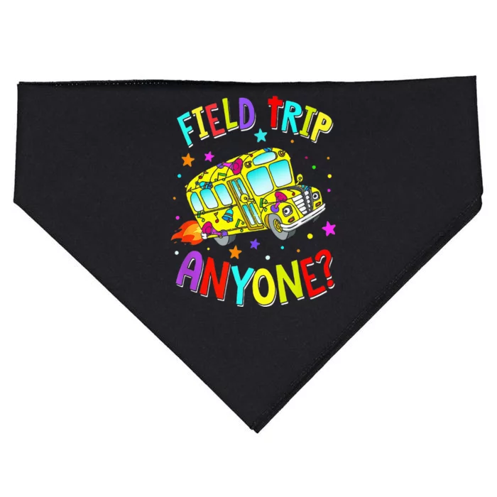 Field Trip Anyone Teaching School Bus Back To School USA-Made Doggie Bandana