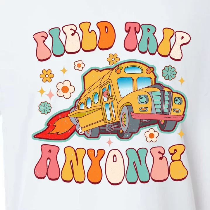 Field Trip Anyone Groovy School Bus Driver Yellow Bus Sueded Cloud Jersey T-Shirt