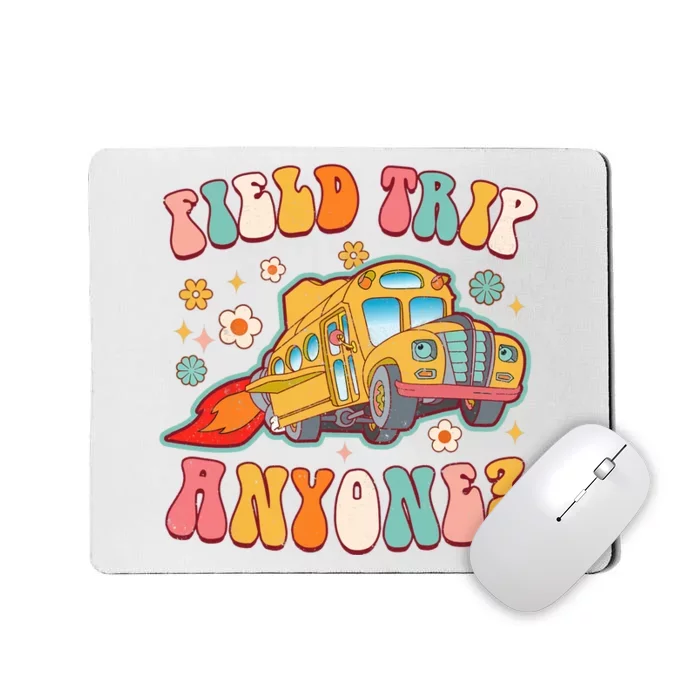 Field Trip Anyone Groovy School Bus Driver Yellow Bus Mousepad