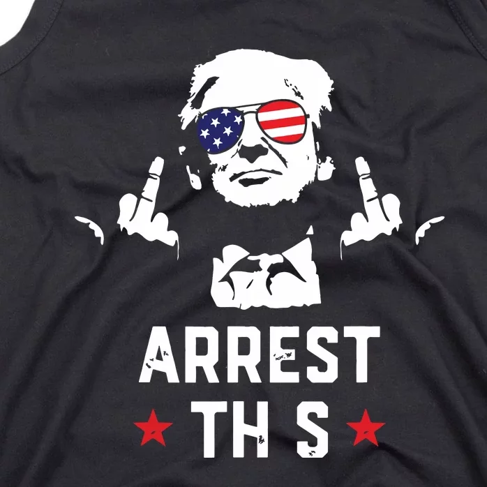 Funny Trump Arrest This Donald Trump Middle Finger President Tank Top