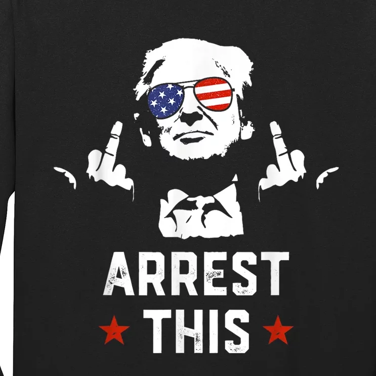 Funny Trump Arrest This Donald Trump Middle Finger President Long Sleeve Shirt