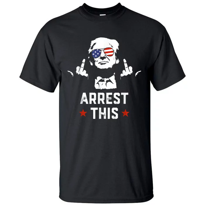 Funny Trump Arrest This Donald Trump Middle Finger President Tall T-Shirt