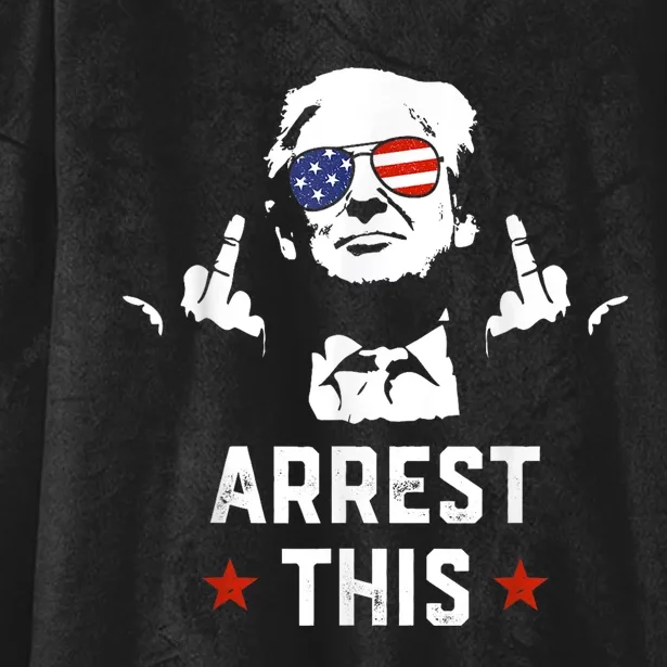 Funny Trump Arrest This Donald Trump Middle Finger President Hooded Wearable Blanket