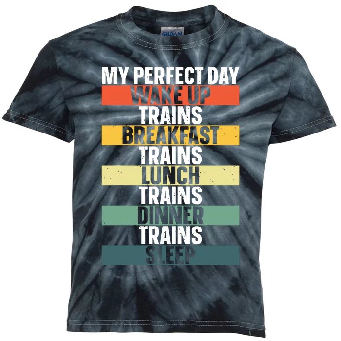 Funny Train Art For Railroad Vehicle Train Lover Kids Tie-Dye T-Shirt