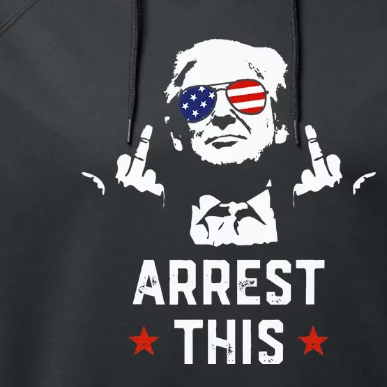 Funny Trump Arrest This Donald Trump Middle Finger President Performance Fleece Hoodie