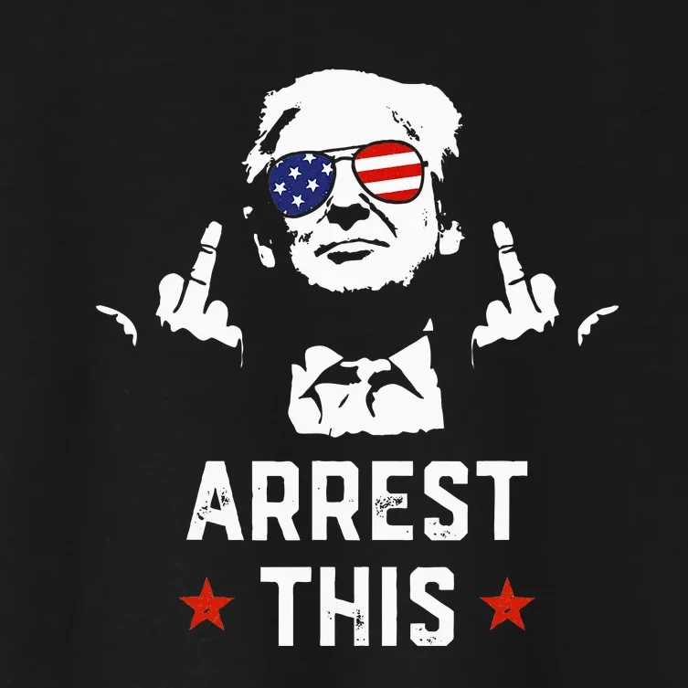 Funny Trump Arrest This Donald Trump Middle Finger President Women's Crop Top Tee