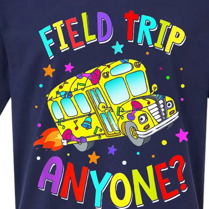 Field Trip Anyone Teaching School Bus Back To School Sueded Cloud Jersey T-Shirt