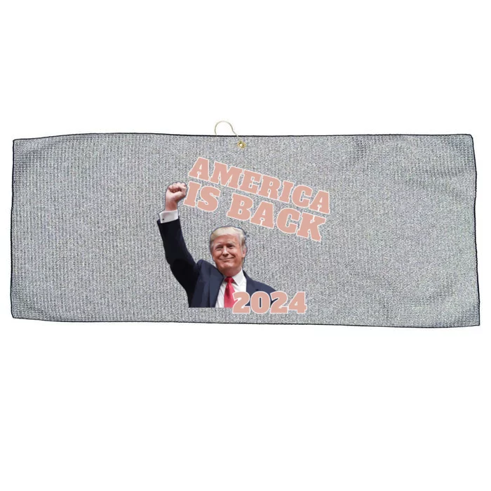 Funny Trump America Is Back 2024 Winner Made Liberals Cry Large Microfiber Waffle Golf Towel