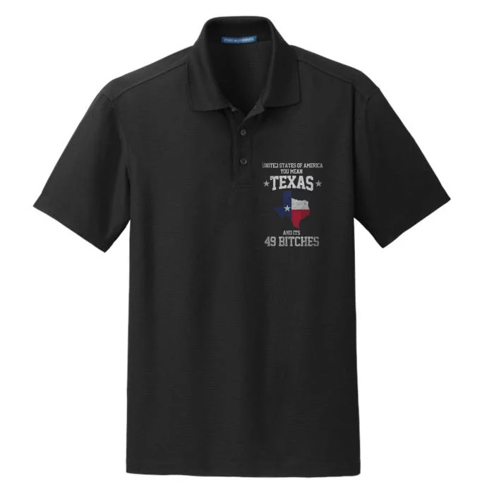 Funny Texas And Its 49 States USA Texan Vintage Texas Pride Dry Zone Grid Performance Polo