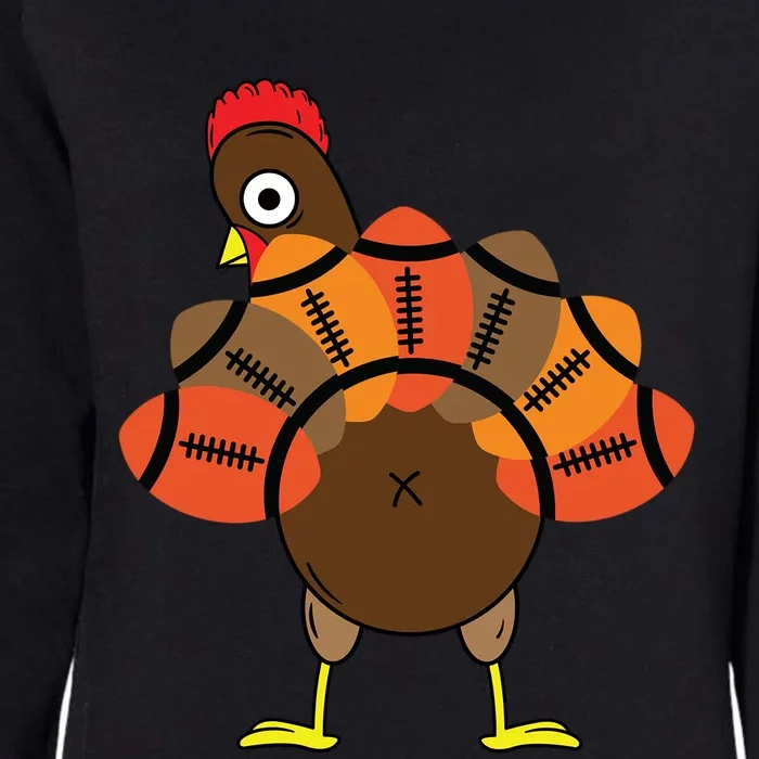 Funny Turkey And Football Thanksgiving Sport Lovers Funny Gift Womens California Wash Sweatshirt