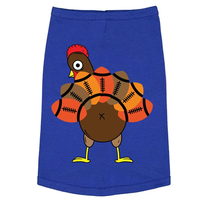 Funny Turkey And Football Thanksgiving Sport Lovers Funny Gift Doggie Tank